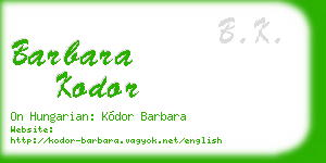barbara kodor business card