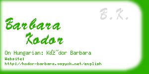 barbara kodor business card